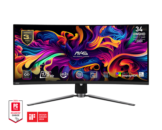 Monitor MSI MAG 341CQP QD-OLED 34 inches Ultrawide UWQHD 175Hz