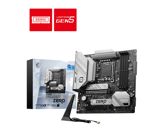 لوحة أم MSI B760M PROJECT ZERO LGA1700 Micro-ATX Back-Connect