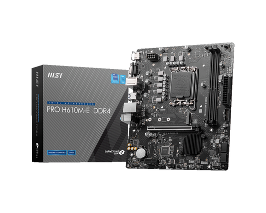 اللوحة الأم MSI PRO H610M-E DDR4 LGA1700 Micro-ATX