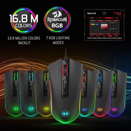 Mouse Gaming Redragon Cobra M711 RGB 10000 DPI - King Tech