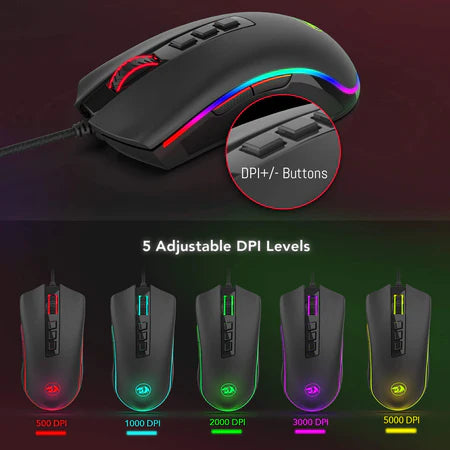 Mouse Gaming Redragon Cobra M711 RGB 10000 DPI - King Tech