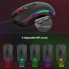 Mouse Gaming Redragon Cobra M711 RGB 10000 DPI - King Tech