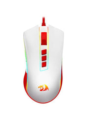 Mouse Gaming Redragon Cobra M711C Wired 12400 DPI RGB (White/Red) - King Tech
