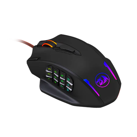 Mouse Gaming Redragon Impact M908 MMO Laser 12400 DPI RGB - King Tech