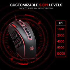 Mouse Gaming Redragon Legend M990 Laser 24000 DPI MMO - King Tech