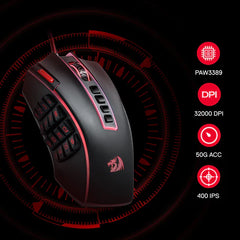 Mouse Gaming Redragon Legend M990 Laser 24000 DPI MMO - King Tech