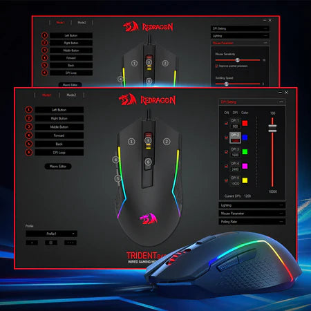 Mouse Gaming Redragon M616-RGB 10000 DPI 6 Programmable Buttons - King Tech
