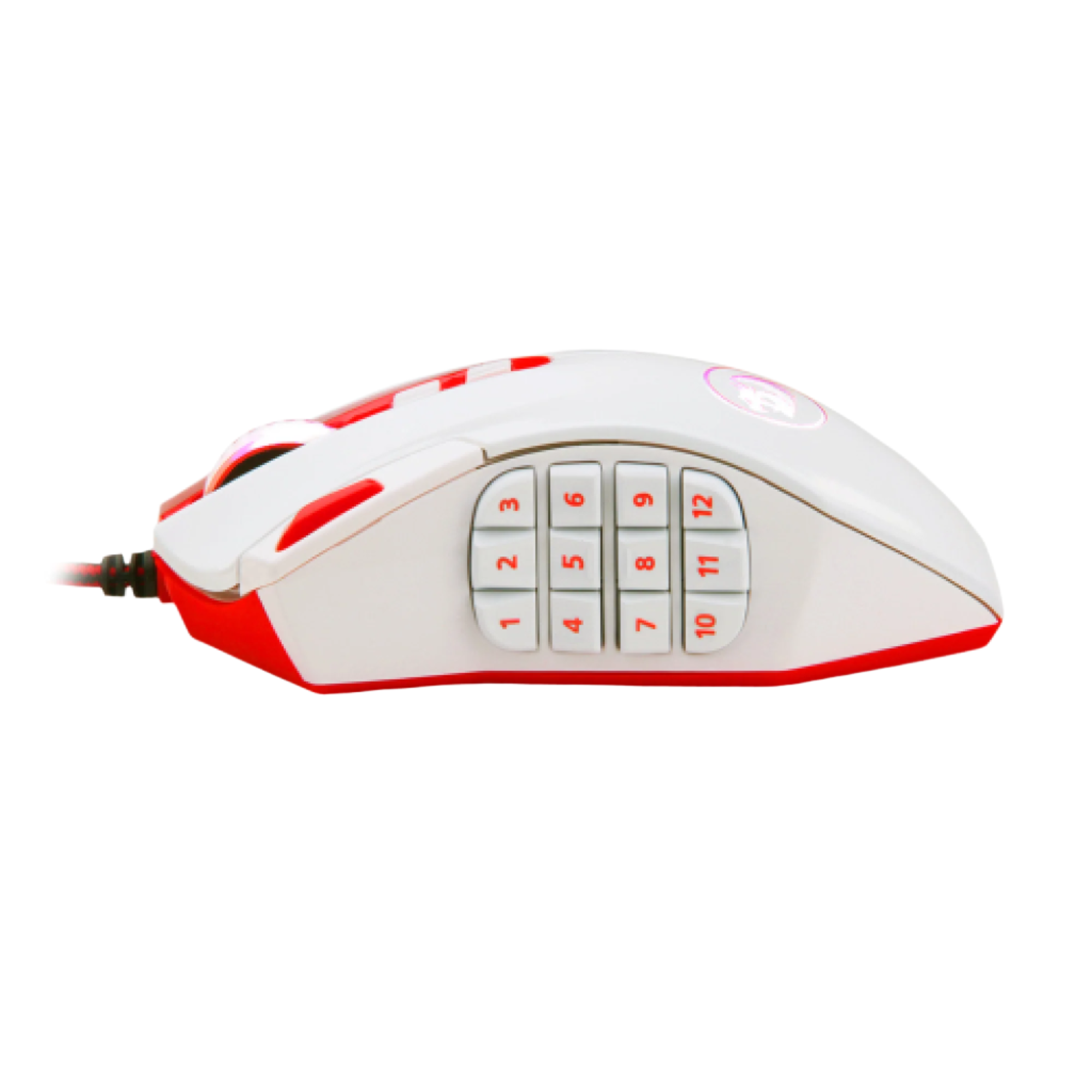 Mouse Gaming Redragon Perdition M901 W MMO RGB Wired 24000 DPI (White) - King Tech