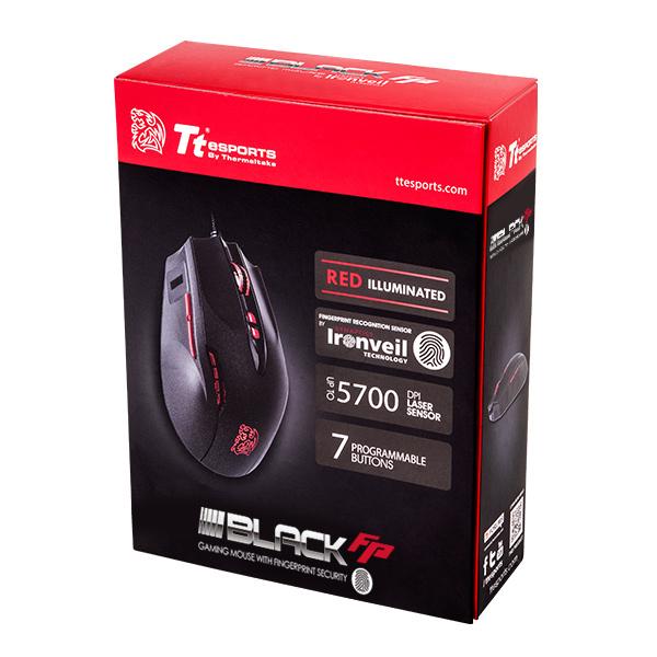 Mouse Tt eSPORTS Black FP Laser Gaming (Fingerprint Sensor) - King Tech