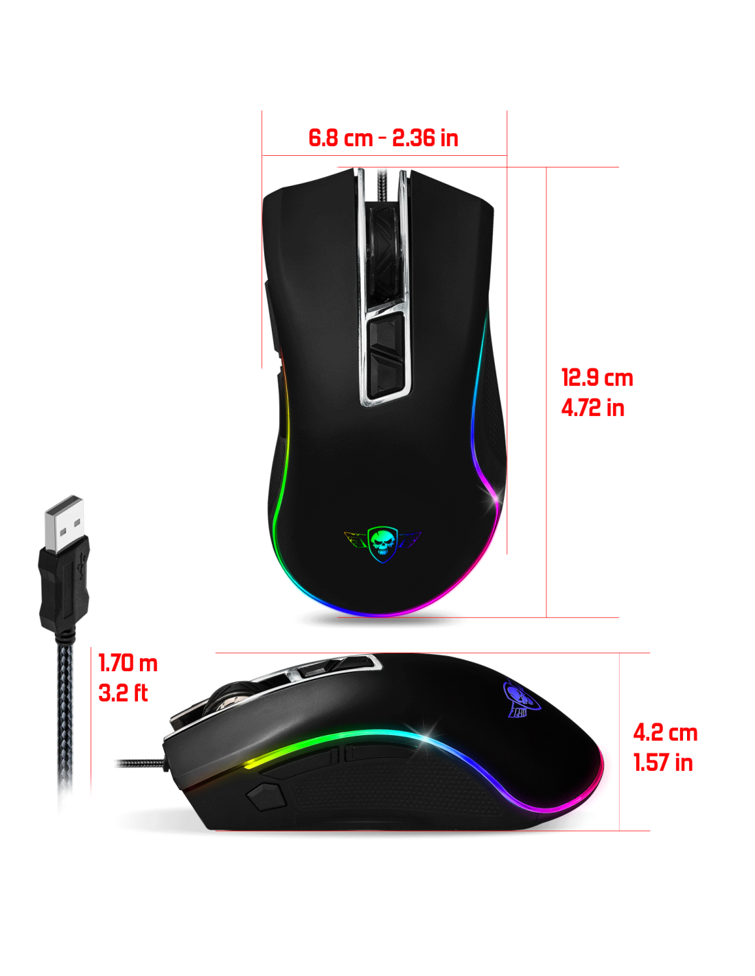Mouse USB Gaming Spirit Of Gamer Pro M6 8000 DPI - King Tech