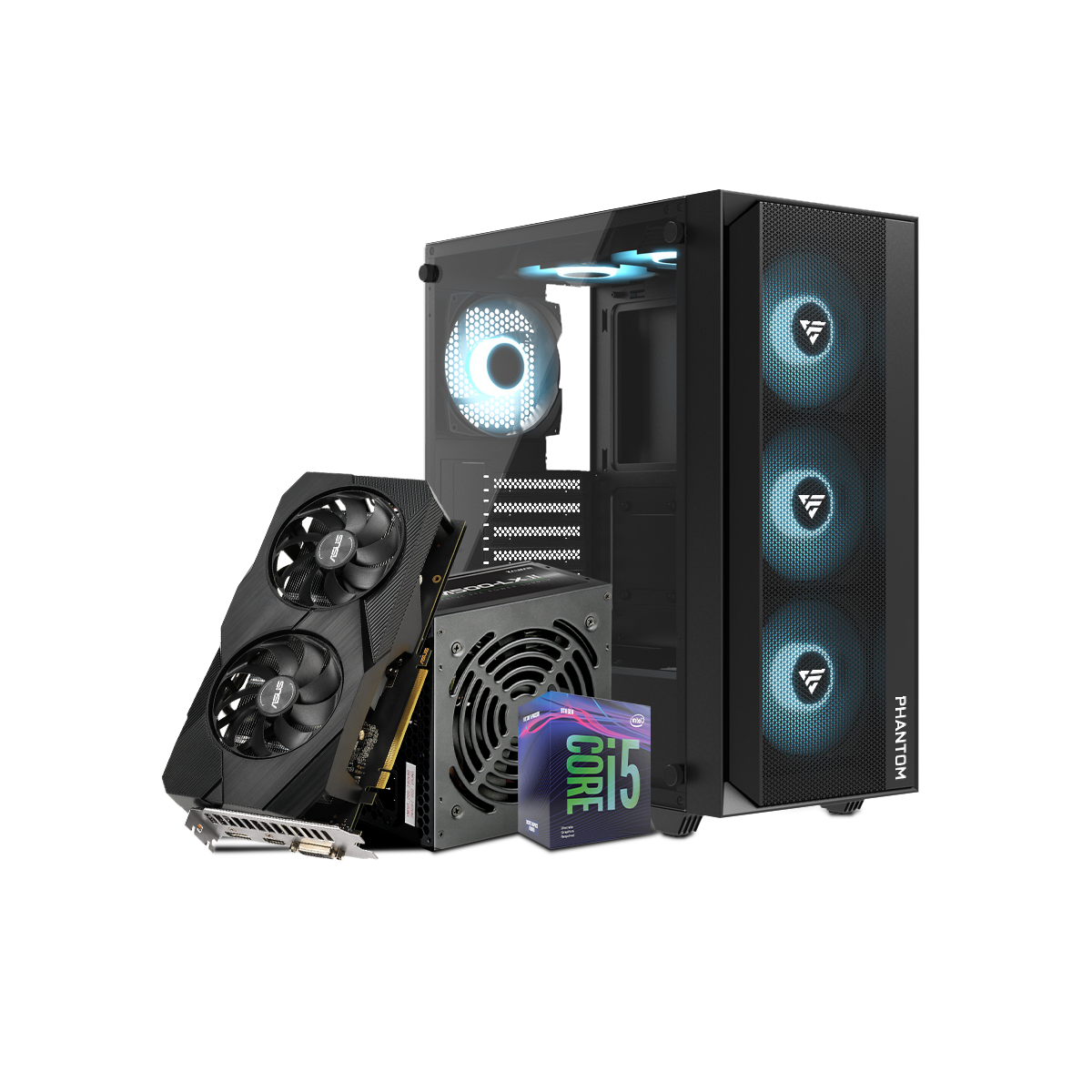 PC Gaming Phantom T500 Mesh |
MSI Z370 Motherboard Intel i5-9400F Processor - 8GB DDR4 RAM - 128GB M.2 SSD Storage - NVIDIA GTX 1660 Super 6GB GDDR6 - 600W Power Supply (Used) - King Tech