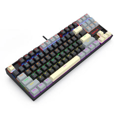 لوحة مفاتيح الألعاب الميكانيكية السلكية Redragon K552LGY-R Kumara TKL - أسود/رمادي، ألوان قوس قزح RGB، مفاتيح زرقاء