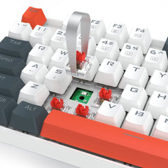 لوحة مفاتيح الألعاب الميكانيكية اللاسلكية Redragon K552WLR-R Kumara TKL - أبيض/أسود، ألوان قوس قزح RGB، مفاتيح حمراء