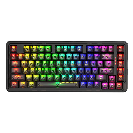لوحة مفاتيح الألعاب الميكانيكية اللاسلكية Redragon K649YP-RGB Fizz Pro Gasket - شفافة بنسبة 75%، مفتاح مخصص