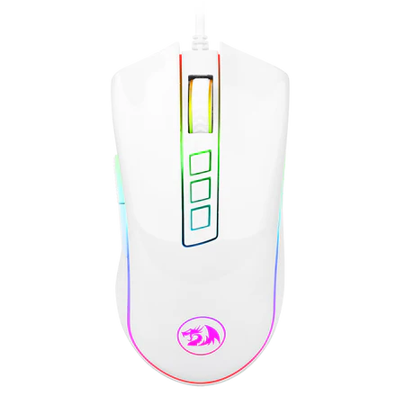 Redragon M711W Cobra Wired Gaming Mouse - White, 10000 DPI, RGB