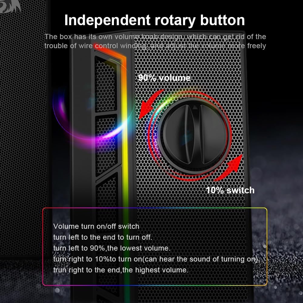 Speakers Gaming Redragon Calliope GS580 RGB Desktop 2.0 AUX - King Tech