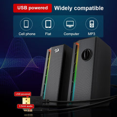 Speakers Gaming Redragon Calliope GS580 RGB Desktop 2.0 AUX - King Tech