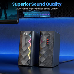 Speakers Gaming Redragon Rhapsody GS522 2.0 RGB Touch (USB/Aux) - King Tech