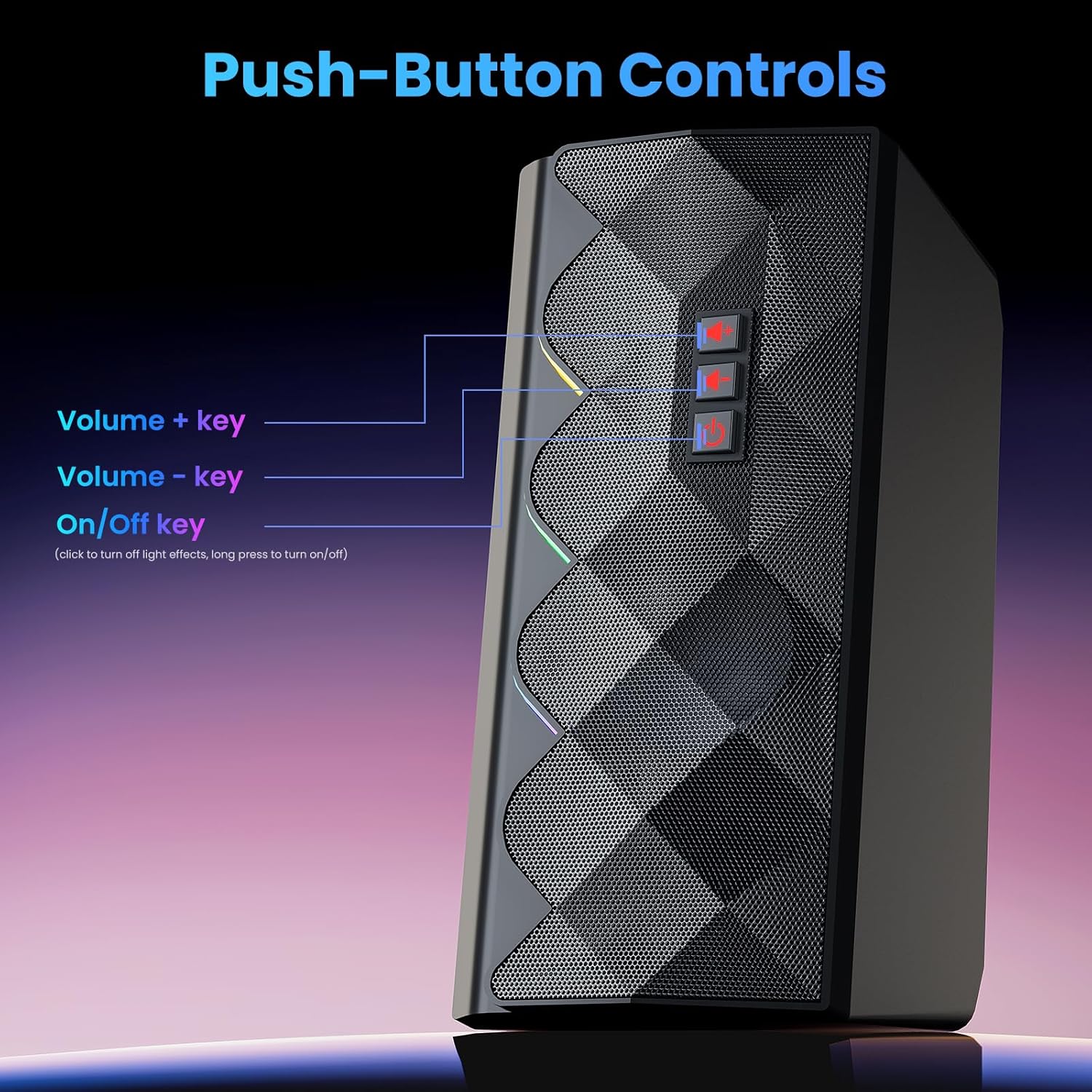 Speakers Gaming Redragon Rhapsody GS522 2.0 RGB Touch (USB/Aux) - King Tech