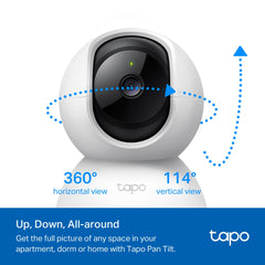 كاميرا أمان منزلية TP-Link Tapo C200 Pan/Tilt Wi-Fi - 2 ميجابكسل 1080 بكسل