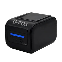 Black U-POS device with a blue indicator light on a white background