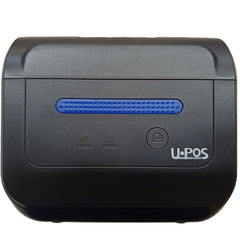 Black electronic device with blue light bar and U-POS branding on a white background