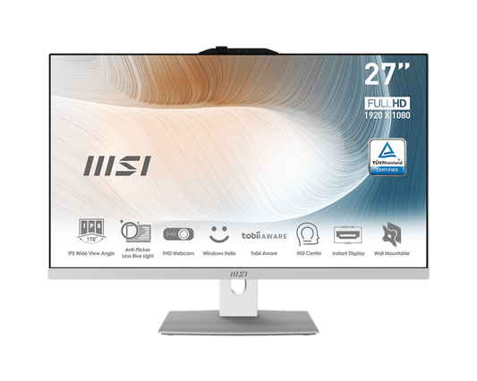جهاز كمبيوتر الكل في واحد MSI Modern AM272P 12M (27 بوصة FHD، Core i7-1255U، 16 جيجابايت من ذاكرة الوصول العشوائي، 512 جيجابايت SSD)