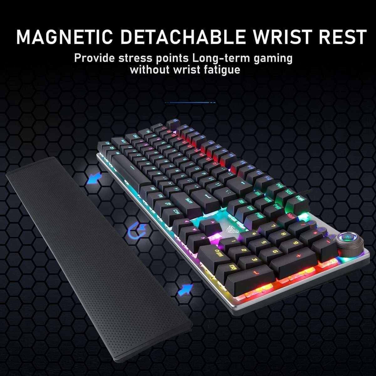 AULA F2088 Wired Mechanical Gaming Keyboard - Black