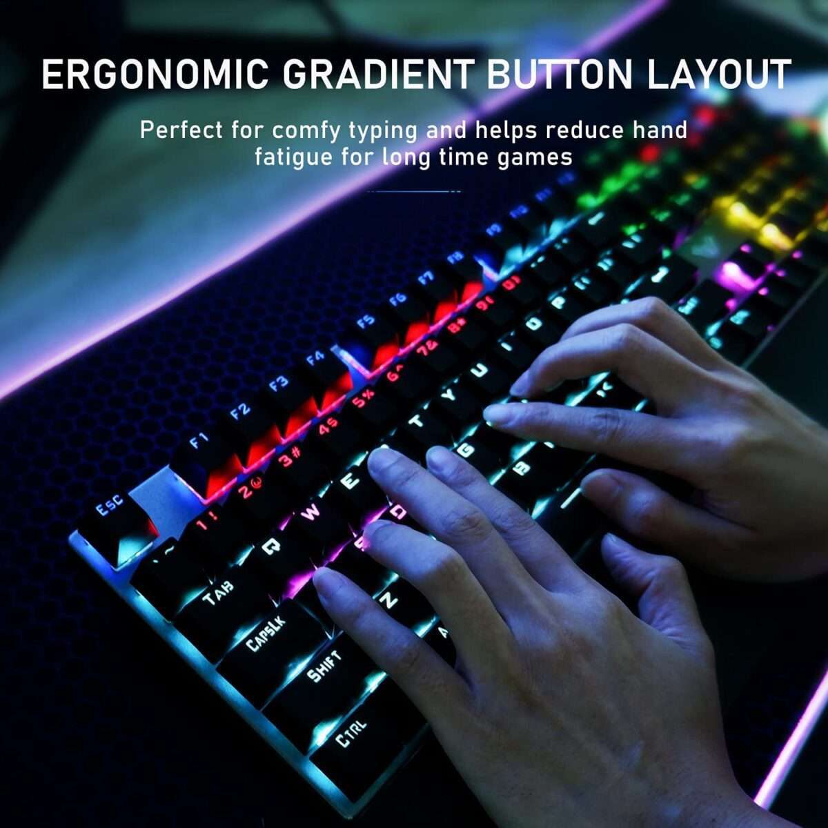 AULA F2088 Wired Mechanical Gaming Keyboard - Black