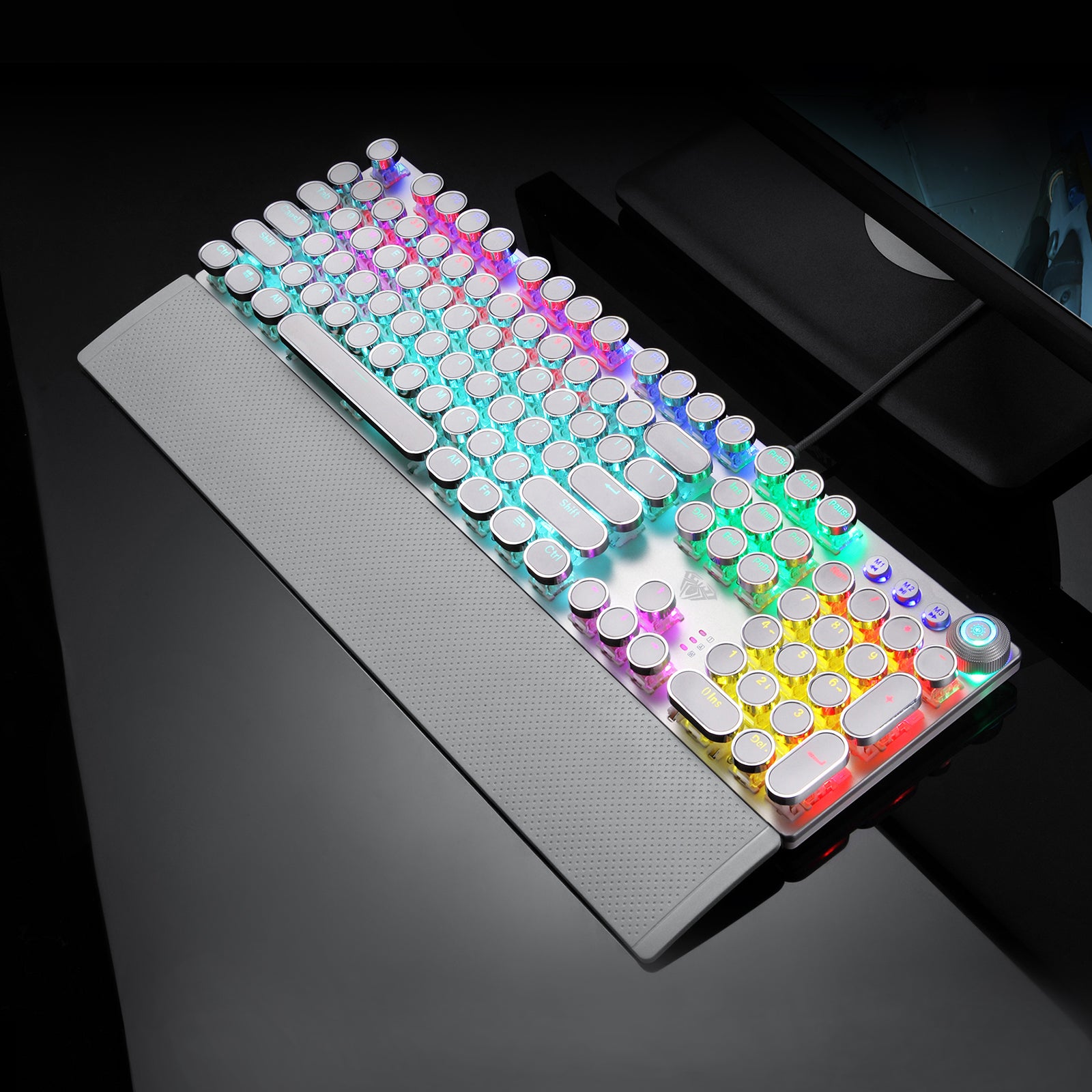Keyboard USB Gaming Mechanical Aula F2088 Silver