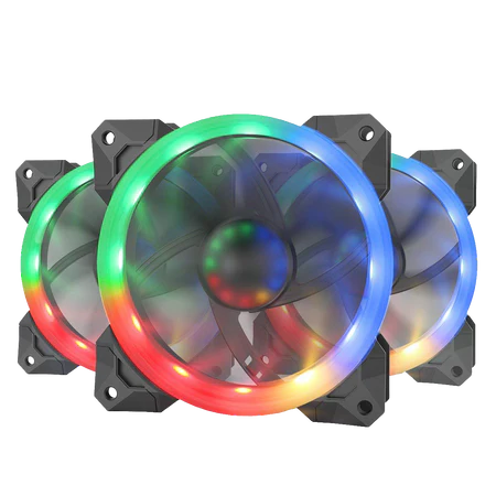 طقم مروحة علبة الألعاب Redragon GC-F008 RGB Turbo 120 مم 57 وضعًا (مجموعة من 3 قطع + وحدة تحكم)
