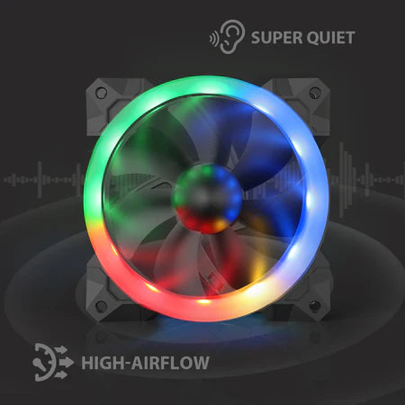 طقم مروحة علبة الألعاب Redragon GC-F008 RGB Turbo 120 مم 57 وضعًا (مجموعة من 3 قطع + وحدة تحكم)