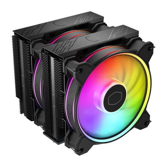 مبرد وحدة المعالجة المركزية Cooler Master Hyper 622 Halo Black (برج هوائي مزدوج، مروحة ARGB مزدوجة)