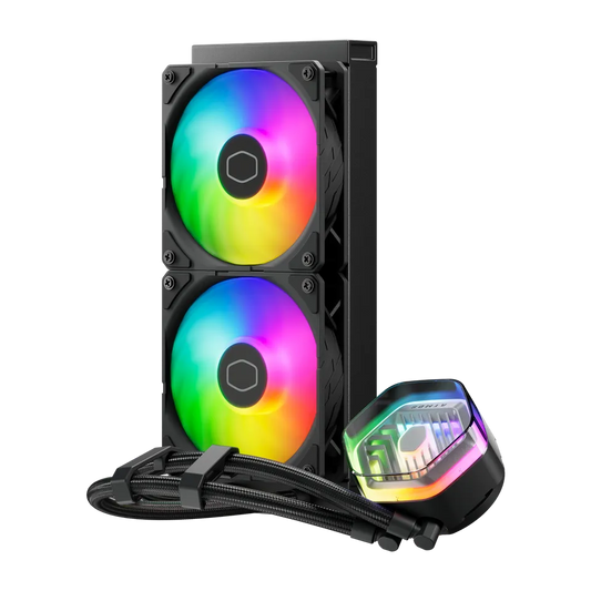 مبرد وحدة المعالجة المركزية Cooler Master MasterLiquid 240 Atmos Black (سائل AIO مقاس 240 مم، ARGB)
