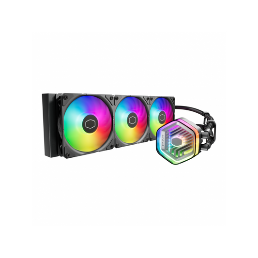 مبرد وحدة المعالجة المركزية Cooler Master MasterLiquid 360 Atmos Black (سائل AIO مقاس 360 مم، ARGB)