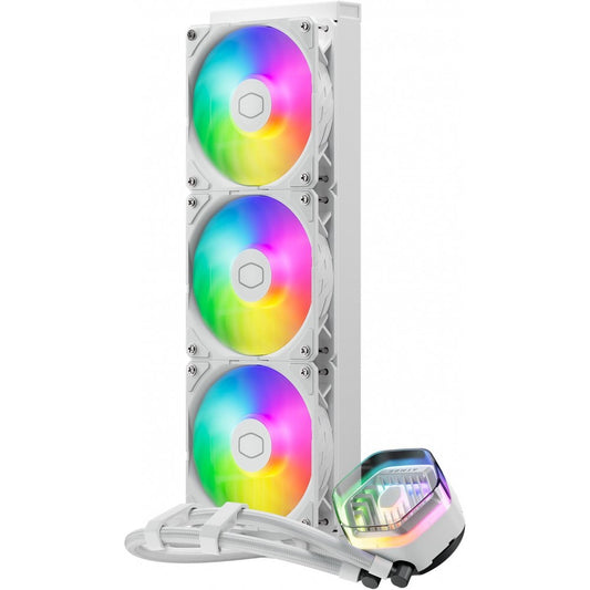 مبرد وحدة المعالجة المركزية Cooler Master MasterLiquid 360 Atmos White (سائل AIO مقاس 360 مم، ARGB)