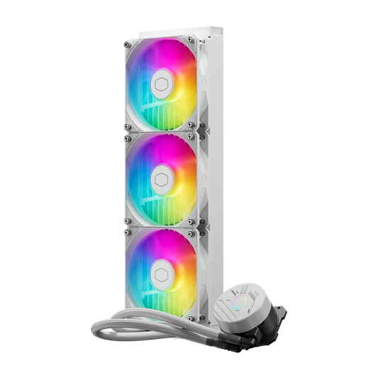 مبرد وحدة المعالجة المركزية Cooler Master MasterLiquid 360 Core II White (سائل AIO مقاس 360 مم، ARGB Gen S)