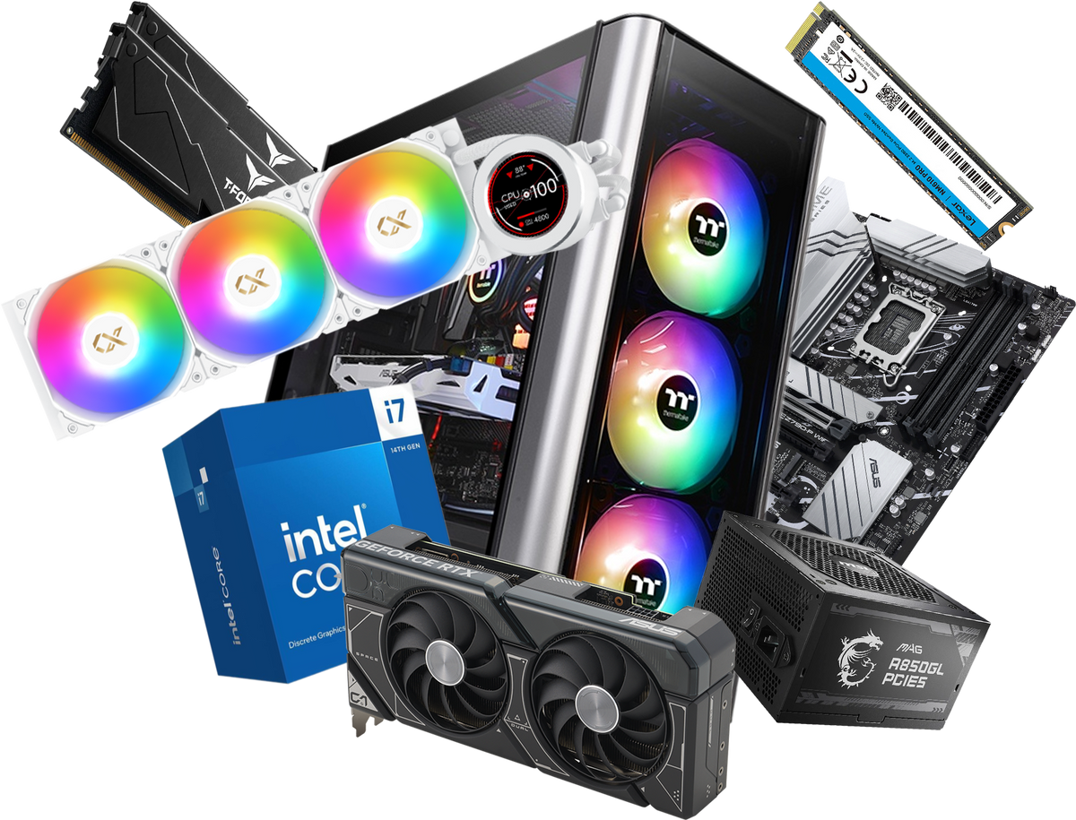 Custom Gaming PC | Intel Core i7-14700F - 32GB DDR5 RAM - 1TB NVMe SSD - ASUS RTX 4070 OC 12GB Graphics - Thermaltake Level 20 Case - 850W Gold PSU