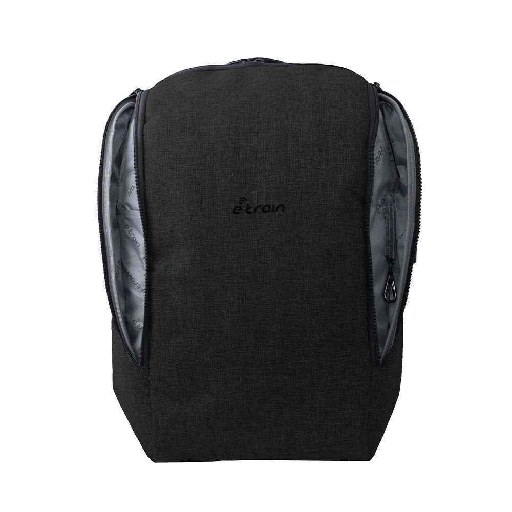 E-Train BG-82-2 Nylon Laptop Backpack - Fits Up to 15.6 inches, Black