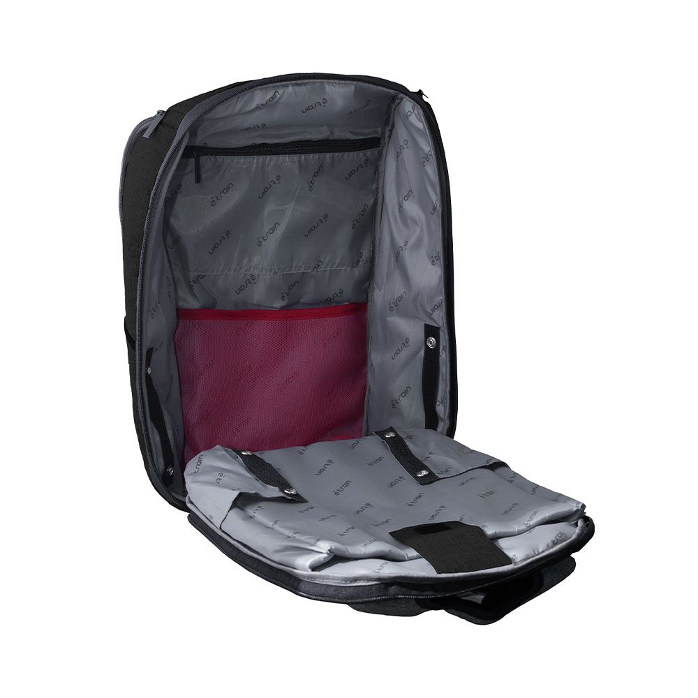 E-Train BG-82-2 Nylon Laptop Backpack - Fits Up to 15.6 inches, Black