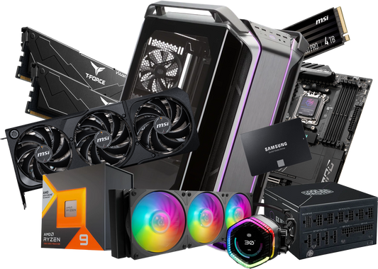 Extreme Gaming PC | AMD Ryzen 9 7950X3D - 64GB DDR5 RAM - 4TB NVMe SSD + 2TB SSD - MSI RTX 5080 16GB Graphics - Cooler Master C700M Case - 1250W Gold PSU