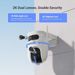 EZVIZ H9c 3K Dual-Lens Outdoor Wi-Fi Camera - 5MP Resolution, Smart Color Night Vision and Two-Way Talk
