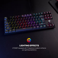 Fantech Atom87 MK887 TKL Mechanical Gaming Keyboard - Black, Blue Switches