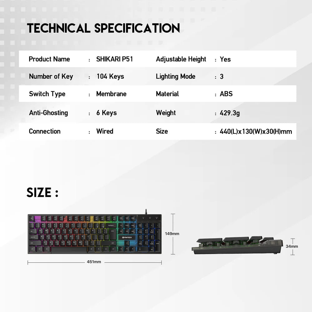 Fantech P51 Gaming Combo Bundle 5-in-1