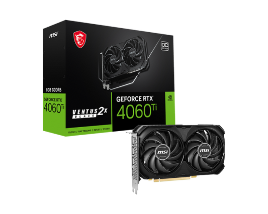بطاقة الرسومات MSI GeForce RTX 4060 Ti VENTUS 2X BLACK OC (8GB GDDR6)