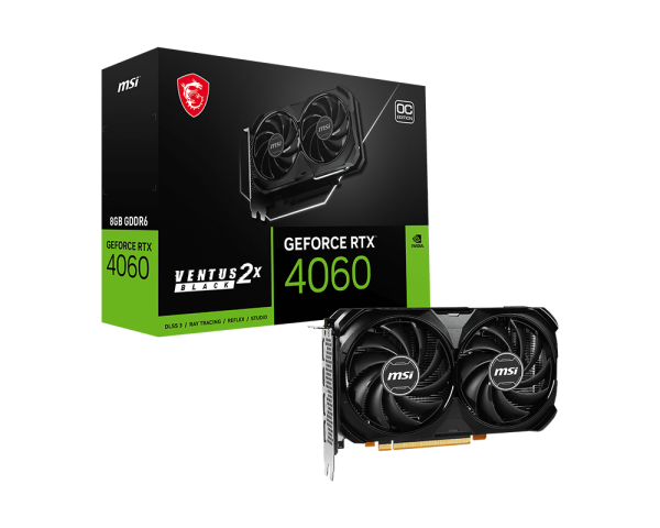 Graphics Card MSI GeForce RTX 4060 VENTUS 2X BLACK 8G OC