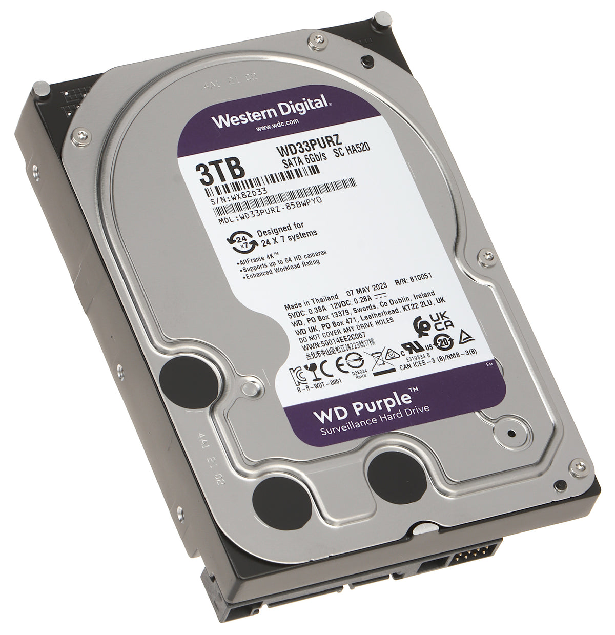 Hard Drive Desktop 3TB SATA Surveillance Grade