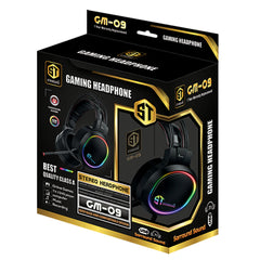 سماعة رأس للألعاب GM-09 USB فوق الأذن