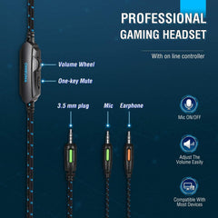 Headphones Gaming Onikuma K1B Blue Red Gray - King Tech