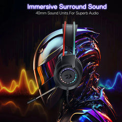 Headset Gaming Redragon Scream H231-RGB Surround Sound Noise-Canceling Mic - King Tech